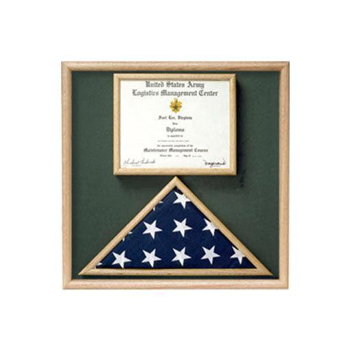 Flag and Certificate Display Case from Original Uniform Fabrics Flag and Certificate Display Case from Original Uniform Fabrics