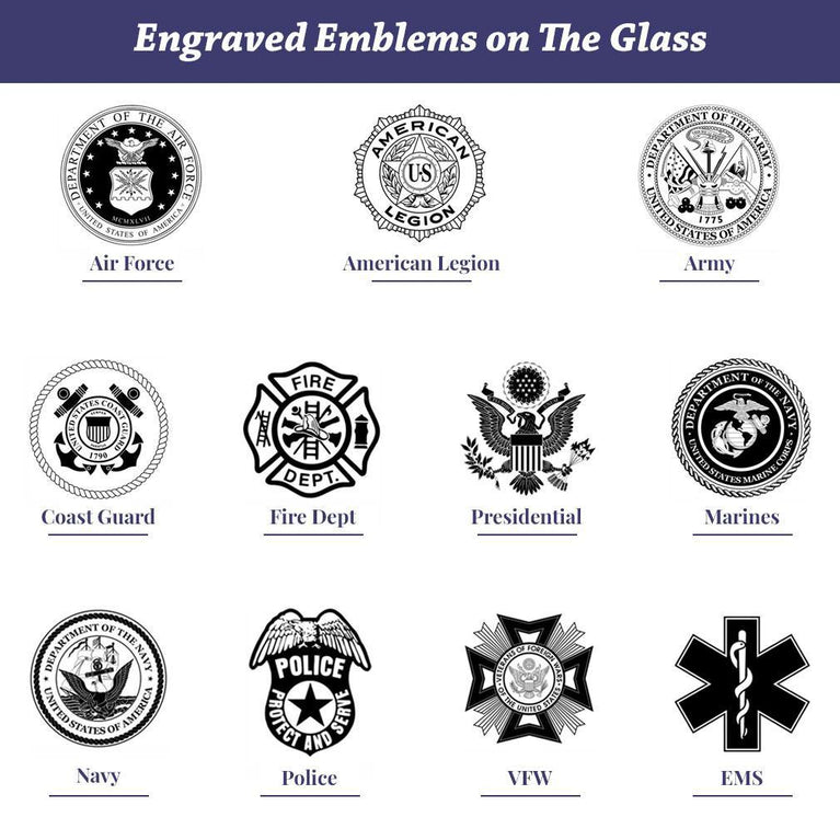 Engraved Emblems on The Glass