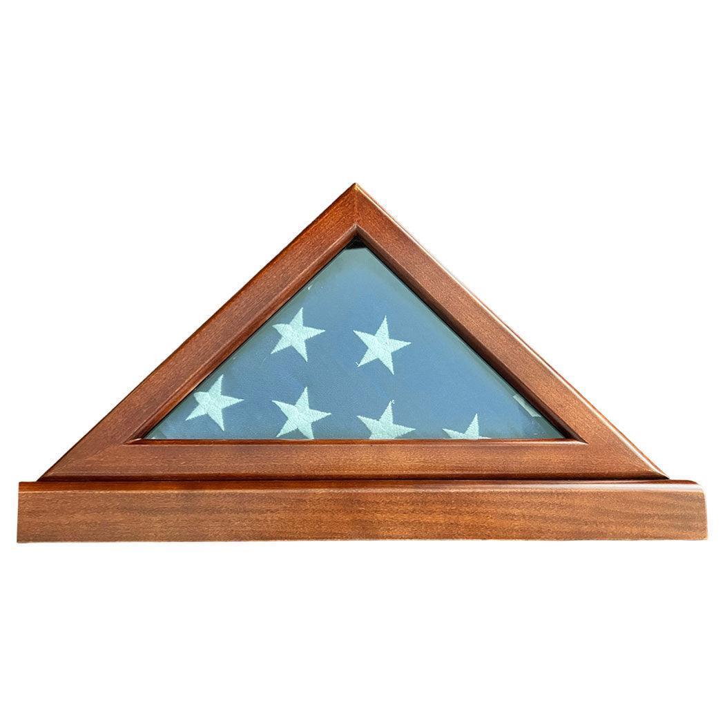 Flag and Personalized Pedestal Display Case - for 3' x 5' Capitol Flag 