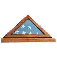 Flag and Personalized Pedestal Display Case - for 3' x 5' Capitol Flag 