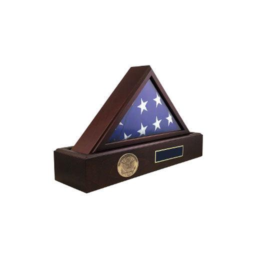Flag and Personalized Pedestal Display Case - for 3x5 flag - Flags Connections