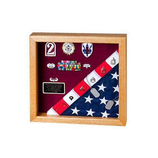 Flag Display Case showcases both the flag and military awards Flag Display Case showcases both the flag and military awards