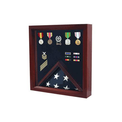 Flag Medal Display Case, Wood Military Flag Medal Shadow Boxes Flag Medal Display Case, Wood Military Flag Medal Shadow Boxes