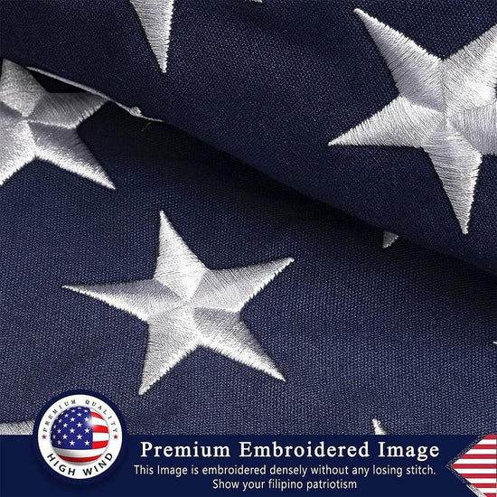 Folded Memorial Flag American US Cotton Flag 5x9.5 FT Premium, Embroidered Stars, Sewn Stripes,  USA Burial Casket Flags - Flags Connections