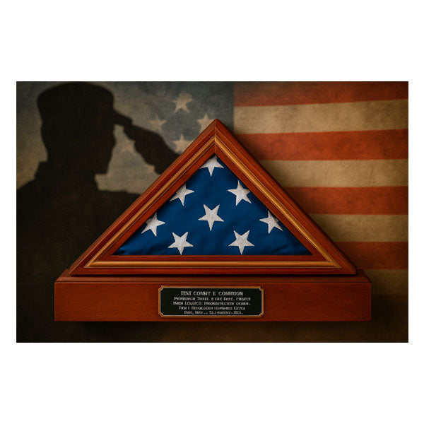 Flag and Pedestal Display Case, Gold Trim Flag Display Case, Gold Trim Flag and Pedestal Display Case Flag and Pedestal Display Case, Gold Trim Flag Display Case