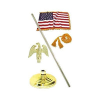 Indoor 4ft x 6ft American Flag Kit with Telescoping Flagpole 