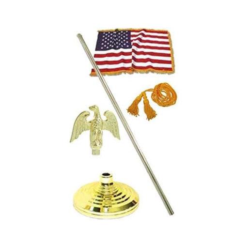 Indoor 4ft x 6ft American Flag Kit with Telescoping Flagpole - Flags Connections