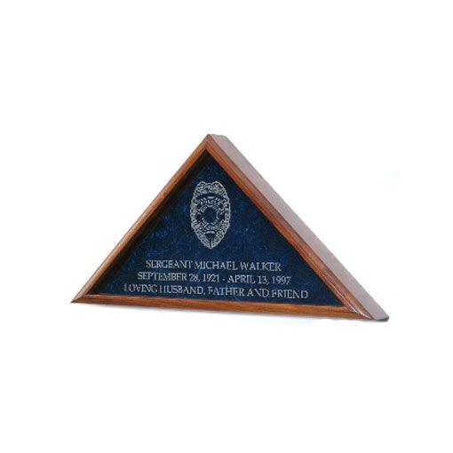 Large Flag Display Case With Engraved Law Enforcement Emblem - Flags Connections