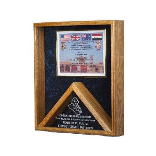 Large Military Flag and Medal Display Case Large Military Flag and Medal Display Case