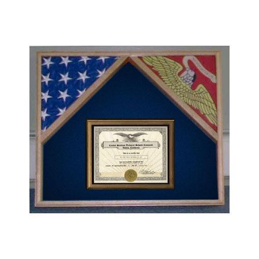 Marine Corps 2 Flags Certificate Display Case Marine Corps 2 Flags Certificate Display Case