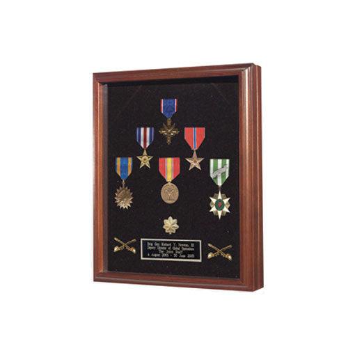 Medal Case - Wood shadow box, Shadow box to show all of your med - Flags Connections