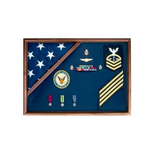 Medal Glass Display Case Shadow Box, Coast Guard Flag Display Medal Glass Display Case Shadow Box, Coast Guard Flag Display