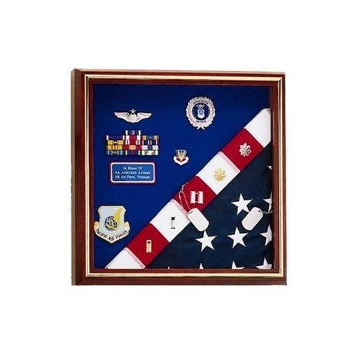 Military Award Medal Flag Display Combination Military Award Medal Flag Display Combination