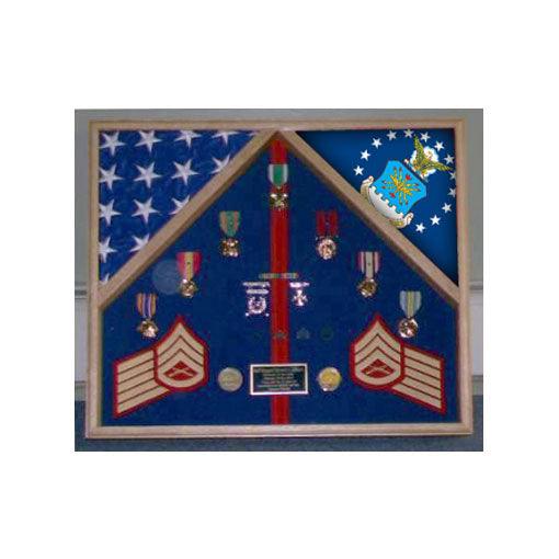 Navy flag case for 2 flags and medals - Flags Connections