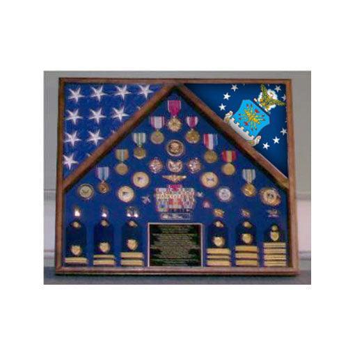 Navy flag case for 2 flags and medals Navy flag case for 2 flags and medals