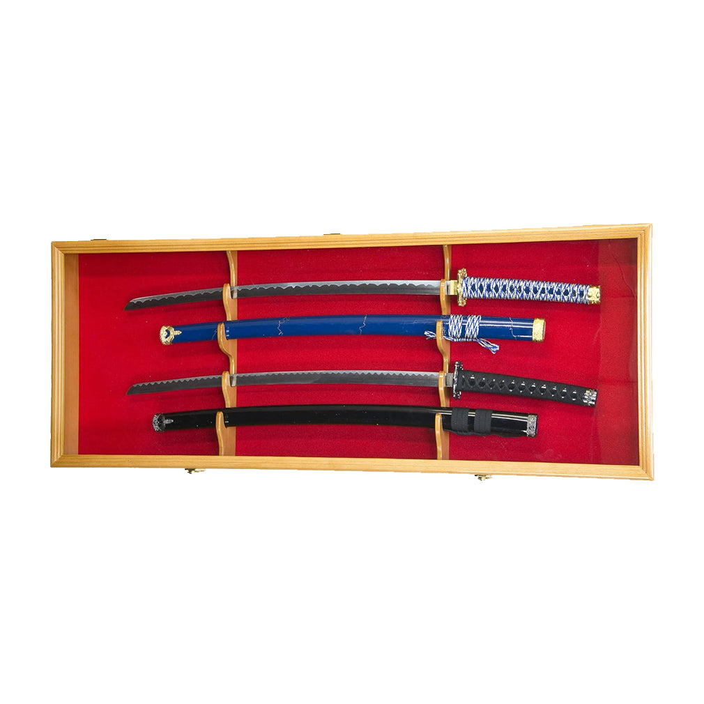 2 Sword Display Case Cabinet Stand Holder Wall Rack Box - Lockable w/ 98% UV Protection 2 Sword Display Case Cabinet Stand Holder Wall Rack Box