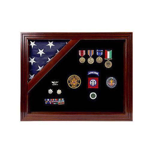 Officer Flag and medal Corner flag display case Officer Flag and medal Corner flag display case, Corner