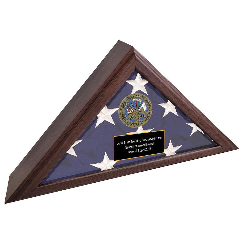 Personalized Flag Display Case Army Seal - Made In USA Personalized Flag Display Case Army Seal - Made In USA