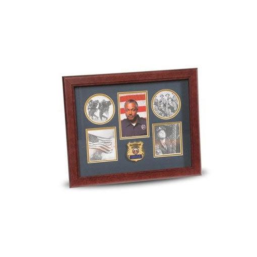 Police Department Medallion 5 Picture Collage Frame - Flags Connections