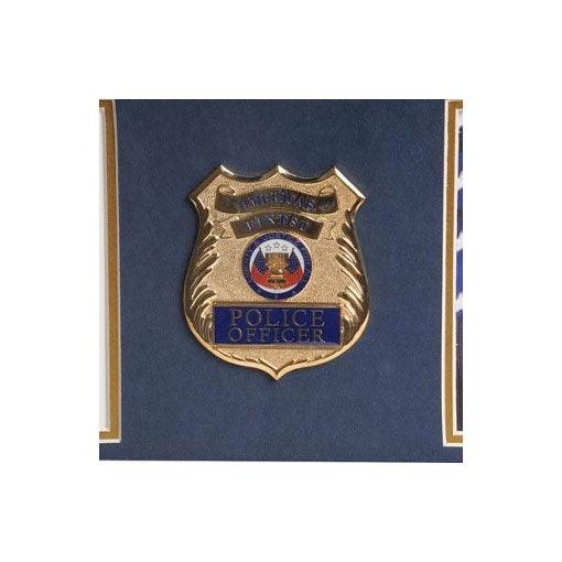 Police Department Medallion Double Picture Frame - Flags Connections