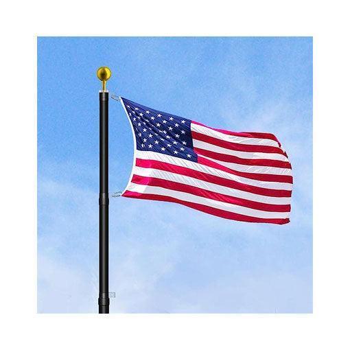Residential Flagpole Kit With Flag - Black Flag Pole