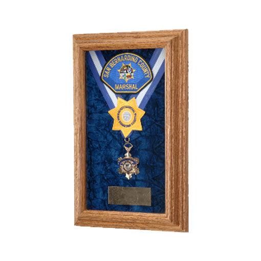 Single Medal Display Case, Wood Awards Display Case - Flags Connections