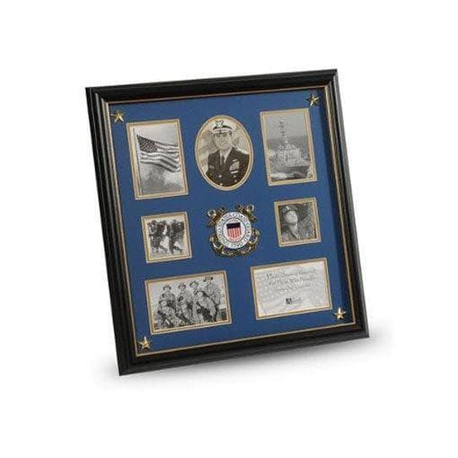 U.S. Coast Guard Medallion 7 Picture Collage Frame with Stars - Flags Connections