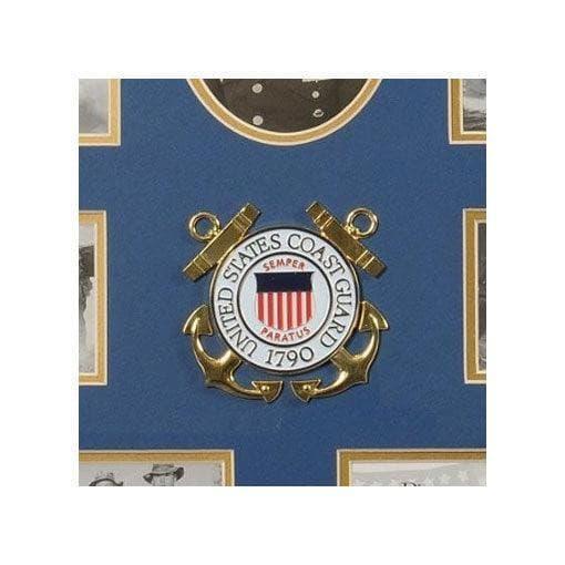 U.S. Coast Guard Medallion 7 Picture Collage Frame with Stars 