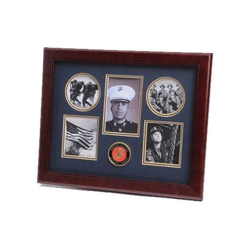 U.S. Marine Corps Medallion 5 Picture Collage Frame - Flags Connections