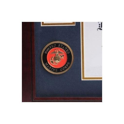 U.S. Marine Corps Medallion Certificate and Medal Frame U.S. Marine Corps Medallion Certificate and Medal Frame