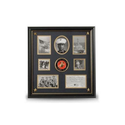 U.S. Marine Corps Medallion, Picture Collage Frame with Stars U.S. Marine Corps Medallion, Picture Collage Frame with Stars