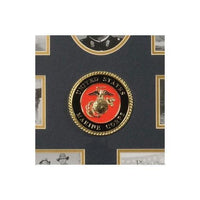 U.S. Marine Corps Medallion, Picture Collage Frame with Stars 