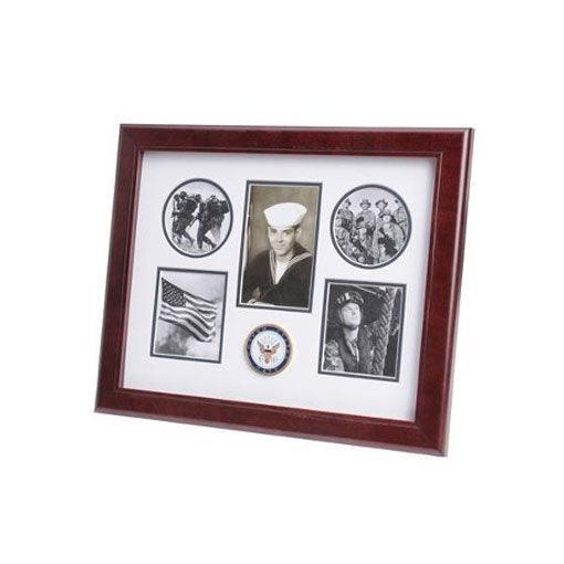 U.S. Navy Medallion 5 Picture Collage Frame U.S. Navy Medallion 5 Picture Collage Frame