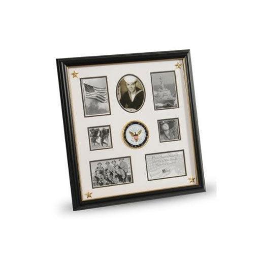 U.S. Navy Medallion 7 Picture Collage Frame with Stars U.S. Navy Medallion 7 Picture Collage Frame with Stars