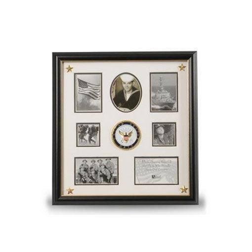 U.S. Navy Medallion 7 Picture Collage Frame with Stars U.S. Navy Medallion 7 Picture Collage Frame with Stars