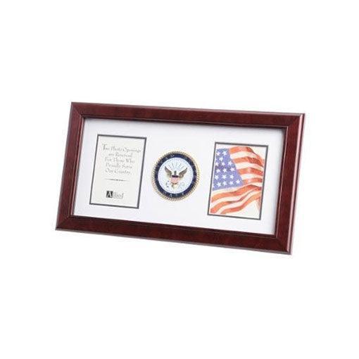 U.S. Navy Medallion Double Picture Frame, Navy Frame U.S. Navy Medallion Double Picture Frame, Navy Frame