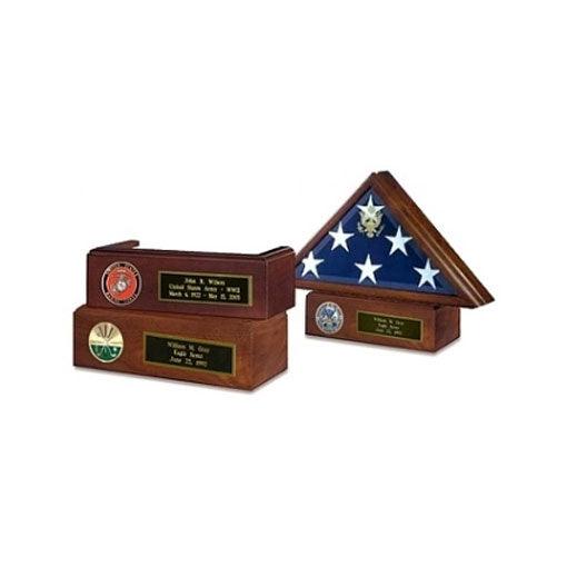 Veteran Flag Case and Pedestal With Medallion - Flags Connections
