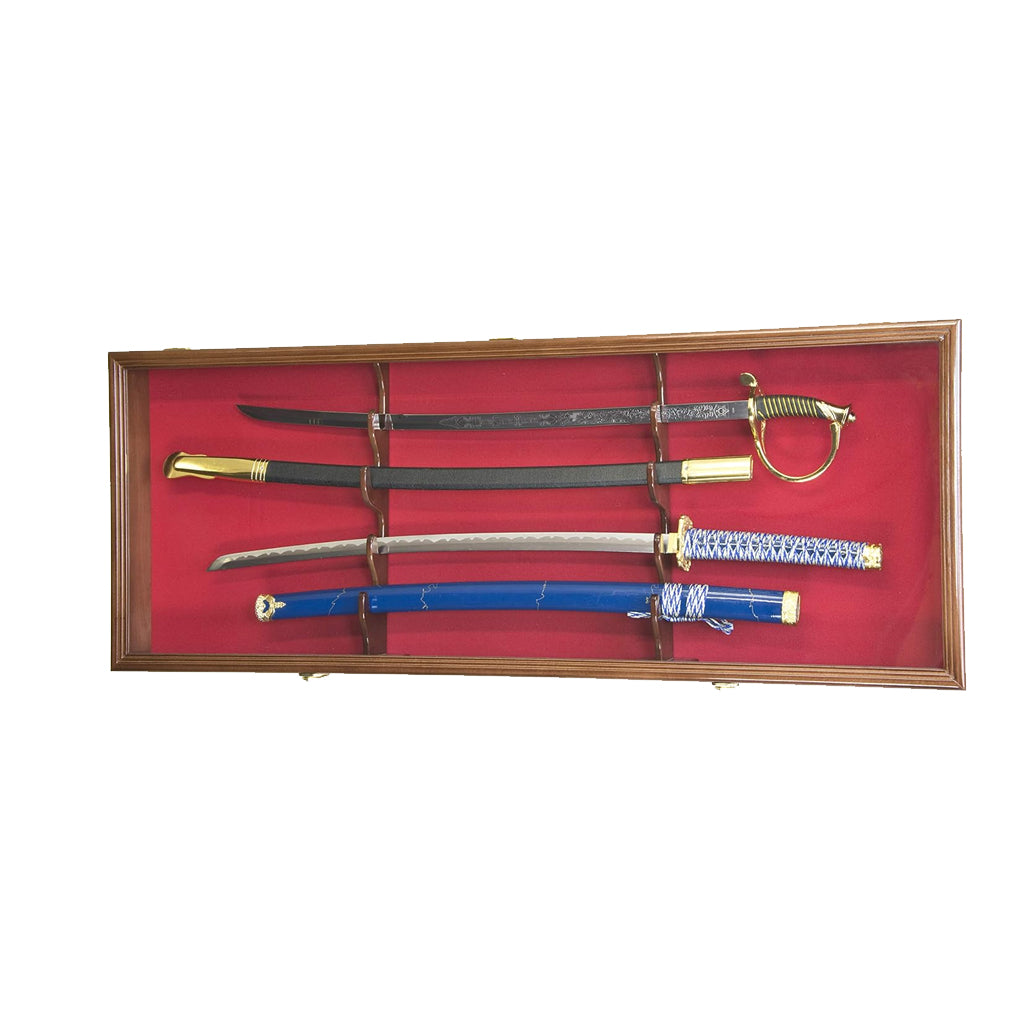 2 Sword Display Case Cabinet Stand Holder Wall Rack Box - Lockable w/ 98% UV Protection 2 Sword Display Case Cabinet Stand Holder Wall Rack Box
