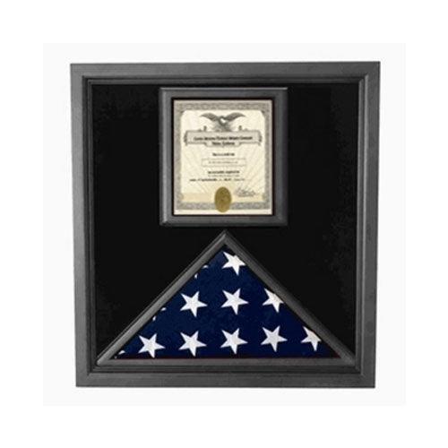 Flag and Certificate Case Black Frame, American Made Flag and Certificate Case Black Frame, American Made