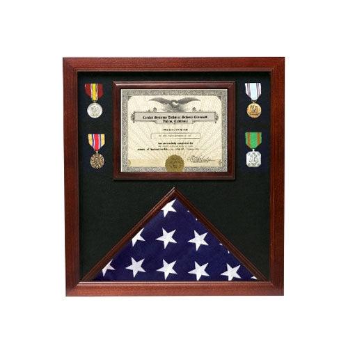 Flag Document Display Case, Wood, Made By Veterans - Flags Connections