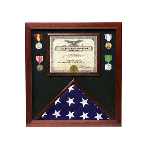 Flag medal display case, Great flag case for retirement ceremony - Flags Connections