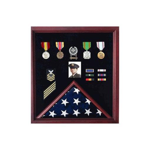 Flag Photo and Badge Display Case for Veterans Flag Photo and Badge Display Case for Veterans