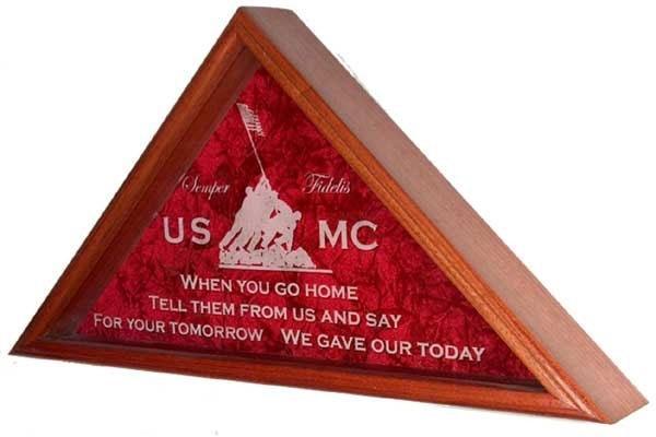 Laser Engraved Flag Display Case - Flag Case Laser Engraved Flag Display Case - Flag Case