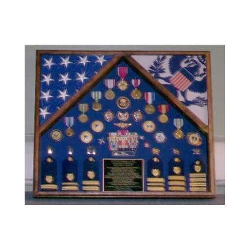 Military flag case for 2 flags and medals Military flag case for 2 flags and medals