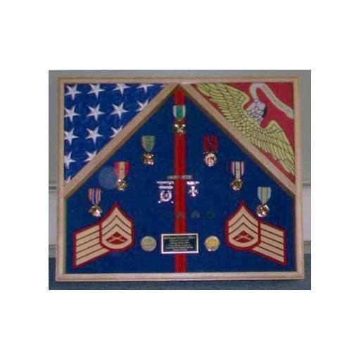 Military flag case for 2 flags and medals Military flag case for 2 flags and medals