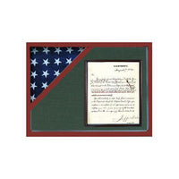 Shadow box to hold a flag with 8.5 x 11 certificate 