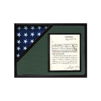 Shadow box to hold a flag with 8.5 x 11 certificate 