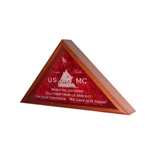 Triangle Flag case, Triangle flag Display case, Large amaricen flag display cases 